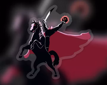 Headless Horseman Sticker: “Sleepy Hollow” Halloween Disney Villain Vinyl Decals | 3" x 2.91"