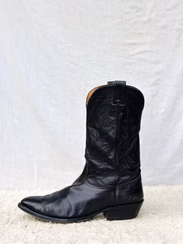 Vintage Nocona Black Leather Cowboy Boots Men’s 11.5 D USA Made Western Ranch Boots