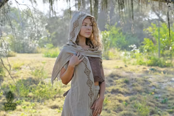 Festival Cotton Hand Block Print Hooded Boho Scarf, Tribal Hippie Natural Gift for Her
