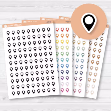 Location Marker Stickers | Location Pin Planner Icons | I-409