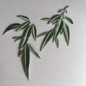Unique Bamboo Leaves Applique, Iron-on Embroidery Leaf Patch for Prom Gown, Dance Dress, Bags, Dance Costumes, Cheongsam, Crafts Design