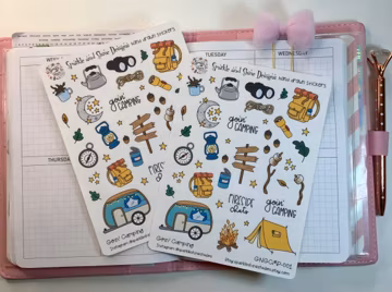 Gone Camping Glamping Camping Season Planner Stickers