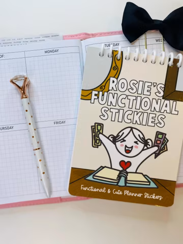 Handmade "Rosie's Functional Sticker Book" Sticker Book for Planners & Journals Planner Stickers