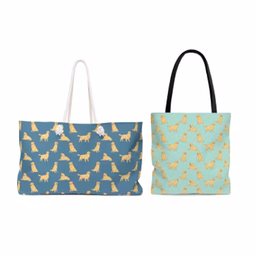 Golden Retriever Tote Bag, Dog Pattern Weekender Bag for Women, Cute Beach Bag, Weekend Bag, Shopping Bag, Golden Retriever Mom Gift