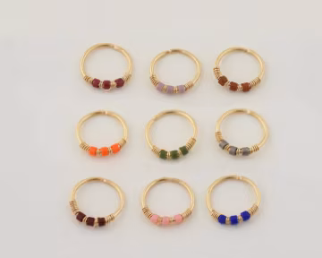 Beaded Nose Hoop Earring, 14K Gold Filled No Ring, Silver Nose Ring, Tragus, Cartilage, Helix