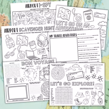 Travel Activity Placemat Printable Plane Activity Mat Airport Activities For Kids Printable Travel Activity Sheets Plane Activities For Kids