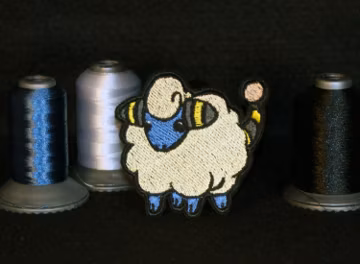 Mareep Shiny Metallic Embroidery iron on patch. Pokemon patch.
