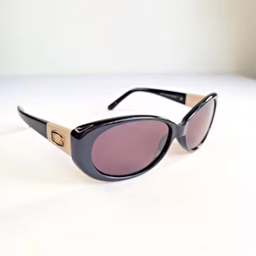 Vintage Y2K Guess GU7261 Sunglasses Frame Black Gold Italian Designer Oval Frame Only