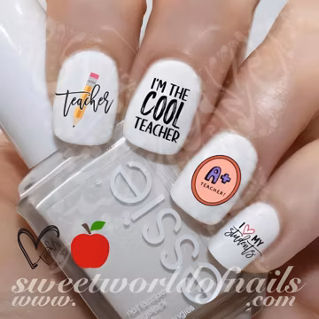 Teacher Nail Art Decals: I Love My Students - School Gift