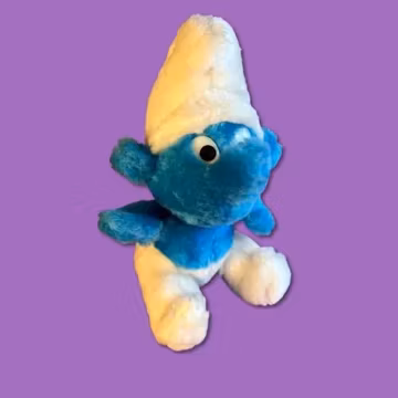 Vintage 1980 Peyo Smurf Plush - Classic Blue Cartoon Character Stuffed Toy