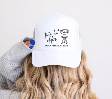 Martini Club Trucker Hats | Tini bit older Birthday Hat | Bachelorette or Birthday party favors,