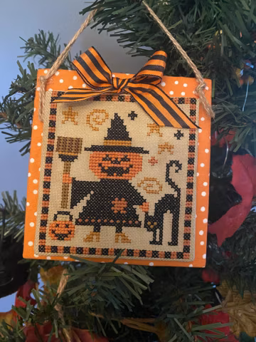 Polly Pumpkinwitch, Halloween Cross Stitch Pattern, (PDF Download)