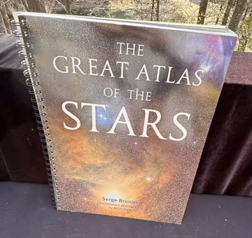 Great Atlas of the Stars by Serge Brunier (2001, Spiral) Nice!