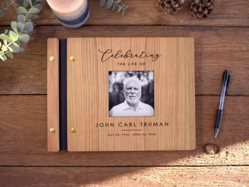 Custom Wooden Memorial Guest Book: A Personalized Celebration of Life
