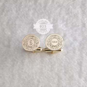 Special Logo Cufflinks,Wedding Initials Date Cufflinks,Wedding Logo Cufflinks,Personalized Wedding Cufflinks,Groom Wedding Gift,Gift for Him