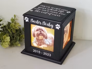 Custom pet Urn for ashes, Pet Urn for cats ashes, Dog Urn with picture, Pet cremation urn, pet memorial