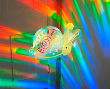 Rainbow Snail Suncatcher Window Cling | Garden Prism Decal Sticker