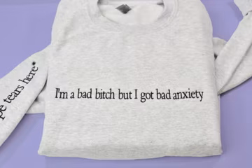 Anxiety Embroidered Sweatshirt: Breath In Breathe Out, Mental Heath crewneck
