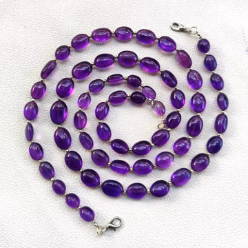 Brazilian Amethyst 17.5mm Smooth Nugget Beads, 17.5 Inch Ready Statement Necklace Strand