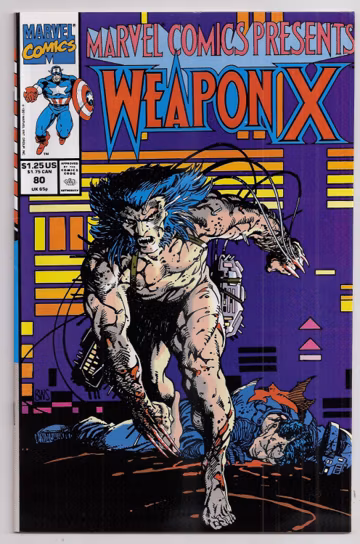 Marvel Comics Presents 80 NM Weapon X Barry Windsor-Smith Captain America Marvel Comic Book Copper Age July 1991 Superhero Gift for Him