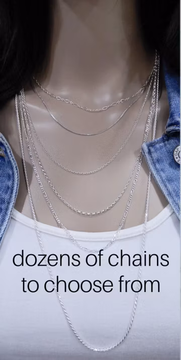 925 Sterling Silver Chain, Necklace Chain For Women and Men, Chain For Pendant, Cable Box Figaro Rope Snake Satellite, GemStoneAppeal, GSA