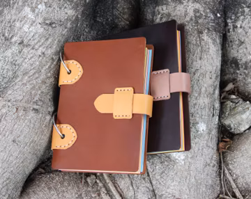 Leather Notebook journal, Handmade Loose Leaf Ring Notebook for Men Women, Reffilable Vegetable Tanned Travel Journal, Christmas Gift
