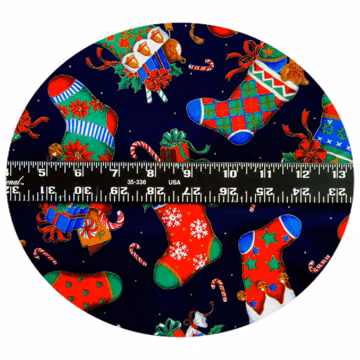 Christmas Stocking Cotton Fabric – 1 Yard – Cranston Print Works – Quilting, Crafts