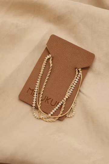 18K Gold Filled Chain Necklace Set, CZ Gold Necklace, Everyday Layering Chain, Minimal Gold Jewelry