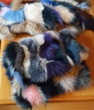 Multicolor Fox Fur Bag!Brand New Real Natural Genuine Fur