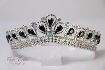 FAST SHIPPING!!! Silver with Black and AB Stones Tiara, Gorgeous Silver Tiara, Stunning Sparkle Girl Tiara, Communion Princess Girl