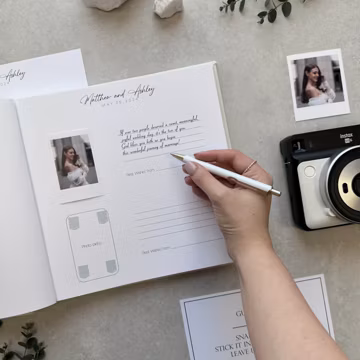 Instax Wedding Guest Book With Copper Lettering, Personalized Photo Guest Book, Instax Wedding Book, Photo Booth Album