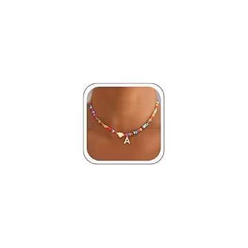 Eaciy Initial Necklaces for Women Girls - Colorful Letter A Initial Necklace for Girls Teen Girl Gifts Trendy Stuff, 4 5 6 7 8 9 10 11 12 13 14 15 16 Year Old Girl Birthday Gifts