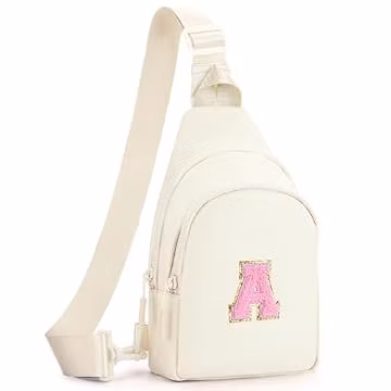 Fystdtote Gifts for Teen Girls Kids,Crossbody Initial Bag Purse Cream,A