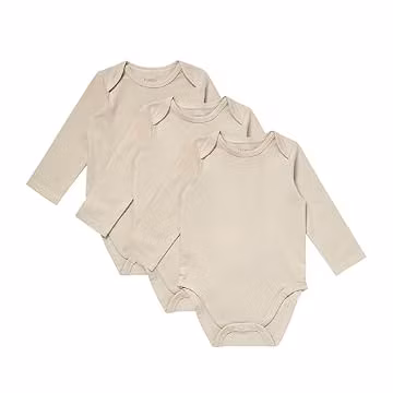 Hanes Unisex Baby Pure Comfort Long Sleeve Bodysuits, Infant Bodysuits, Boys & Girls, 3-Pack