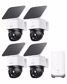 eufy Security SoloCam S340, 4-Cam Kit, 3K Dual-Lens Solar Security Camera