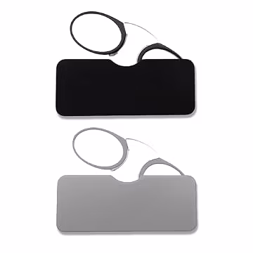 COVESATO Mini Armless Reading Glasses for Men Women Slim Thin Clip on Nose Readers with Small Portable Case(2-Pack,1.00)