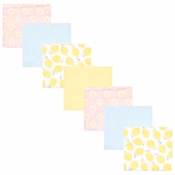 Hudson Baby Unisex Baby Cotton Poly Flannel Receiving Blankets Bundle, Lemon Daisy, One Size