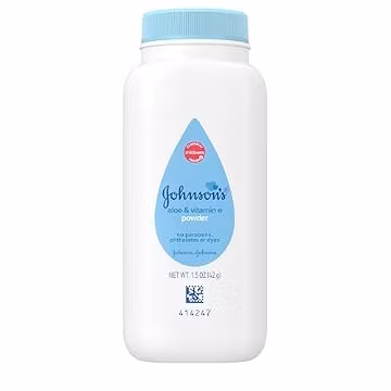 Johnson's Baby Cornstarch Baby Powder with Aloe and Vitamin E for Delicate Skin, Hypoallergenic, No Addded Parabens, and Dyes for Gentle Baby Skin Care, Baby Essentials, 1.5 oz