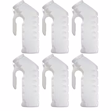 Male Urinal Splash Proof Lid - 32oz/1000ml - Pack of 6 - Portable Pee Bottles for Men, Portable Urinal for Car, Elderly & Incontinence