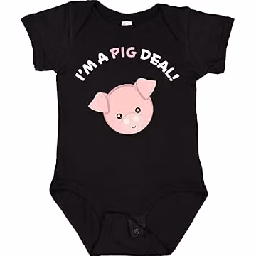 inktastic I'm a Pig Deal Cute Pig Baby Bodysuit 6 Months 0040 Black 29b8e
