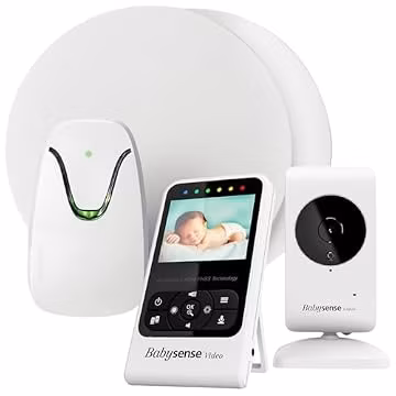 Babysense Video & Breathing Movement Monitor - FSA Video Baby Monitor with Breathing Motion Detection & Alerts Bundle Pack - Video Monitor V24R with Babysense 7 Under-The-Mattress Sleep Monitor