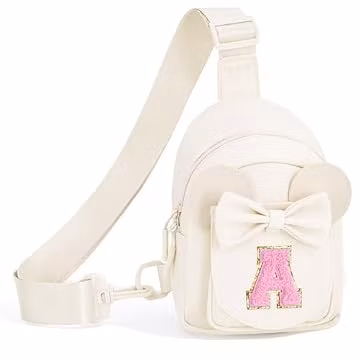 Uygafly Gifts for Girls Kids Toddler,Initial Crossbody Bag Purse Cream,A