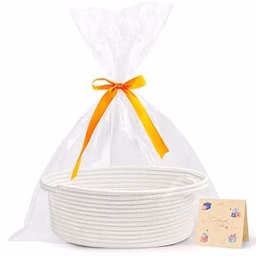 Pro Goleem Small Gift Basket with Gift Bags and Ribbon Woven Storage Basket