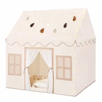 Senodeer Kids Play Tent Indoor: with Mat, Tassel Garland - Girl Tent Indoor Playhouse for Kids Toys for Boy Girl Birthday Gift