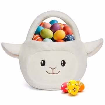 Easter Basket, Easter Baskets for Kids,Sheep Baskets with Handle for Gifts Empty, Bunny Egg Hunting, Basket Stuffers Essentials