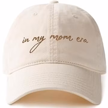 in My Mom Era Hat, Beige Baseball Cap Ponytail Cap