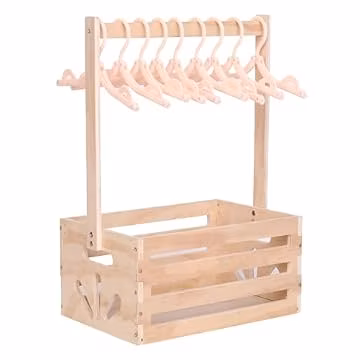 guilai Wooden Baby Shower Crate Closet , Baby Storage nursery Crate Hamper with Handle, Gift Basket for Baby nursery Excluding hangers,Newborn Boy Girl Welcome Gift for New Mom Parents