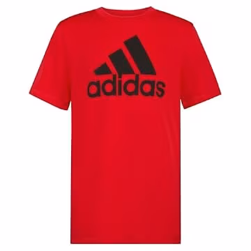 adidas boys Short Sleeve Aeroready Performance Logo Tee T-shirt T Shirt, Scarlet, X-Large US