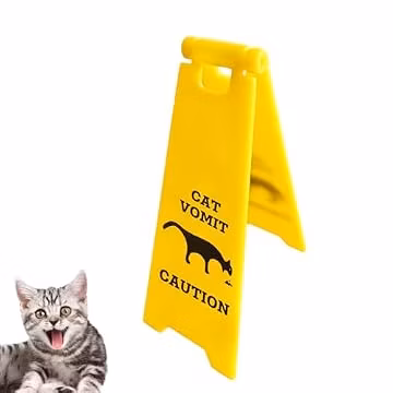 Mini Cat Vomit Sign - Perfect Gag Gift for Cat Lovers and Humor Enthusiasts(Cat Vomit Sign)