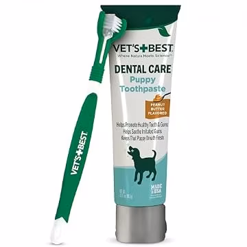 Vet's Best Puppy Toothpaste & Toothbrush Kit, Peanut Butter, Dogs, 3.5 oz